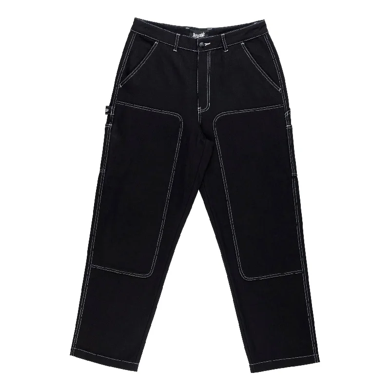 Weekend Shopping Bliss Welcome - Brace Double Knee Canvas Carpenter Mens Pants Black Weekend Shopping Bliss Welcome - Brace Double Knee Canvas Carpenter Mens Pants Black