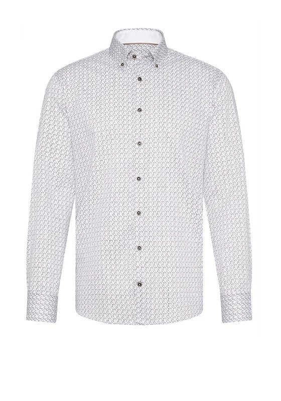 Weekend Offers That Tempt Bugatti 9350 Print Shirt, White Multi