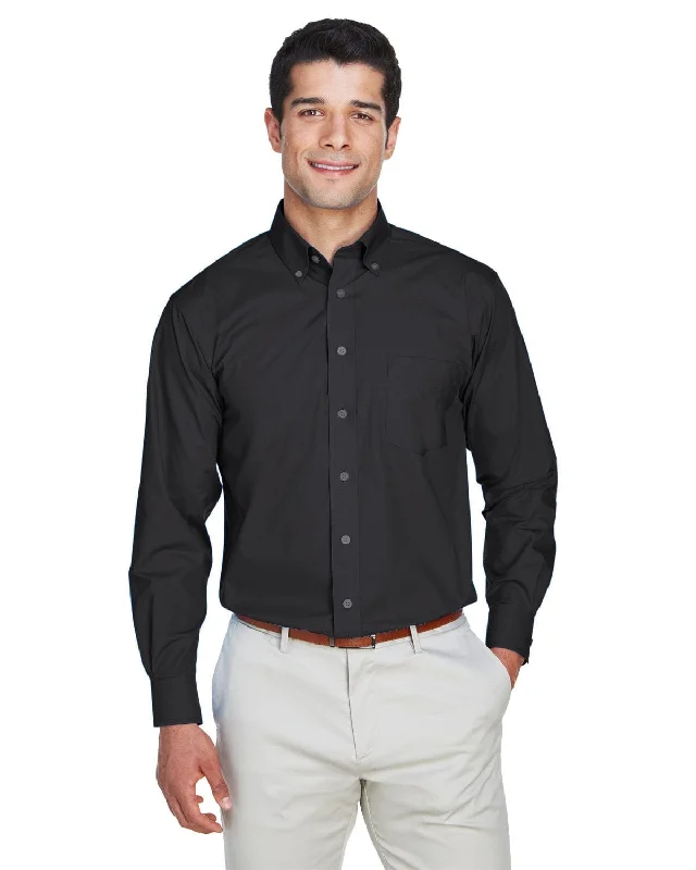 Great Bargains Devon & Jones Crown Woven Collection Solid Broadcloth Shirt | Black