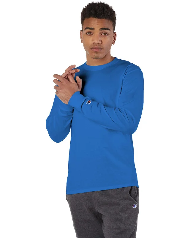 Weekend Specials to Enjoy Champion Long Sleeve Tagless T-Shirt | Royal Blue