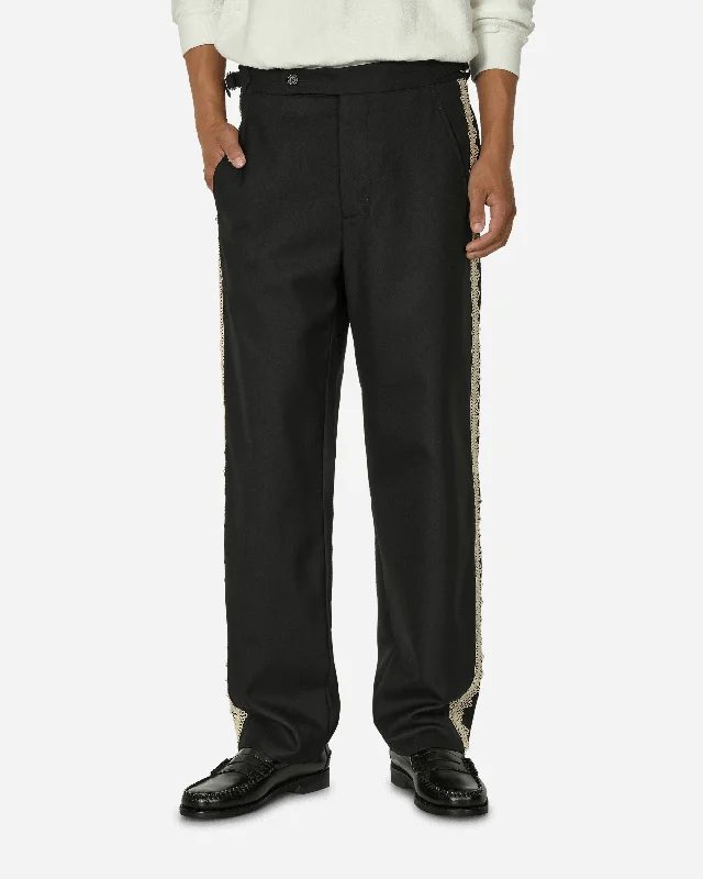 Special Savings Lacework Side Buckle Trousers Black