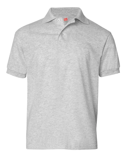 Lowest Price Hanes Youth Jersey Knit Polo Shirt | Light Steel