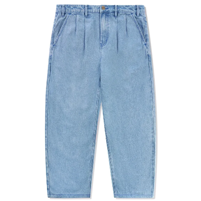 Weekend Savings Extravaganza Butter Goods - Blue Note Pleated Denim Jeans Washed Indigo