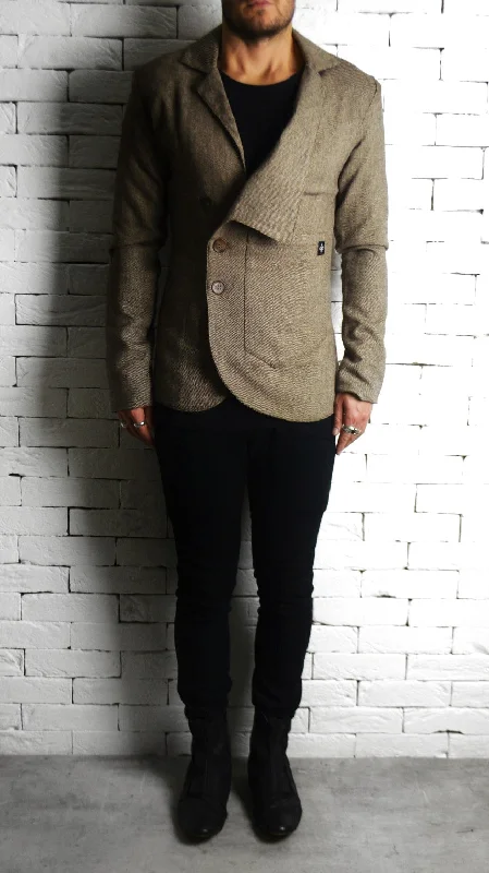 Early Bird Discount Suit Blazer - Tan Brown
