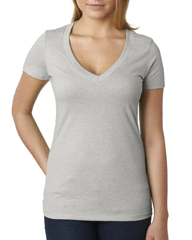 Limited Availability Next Level Ladies CVC Deep V-Neck Tee | Silk