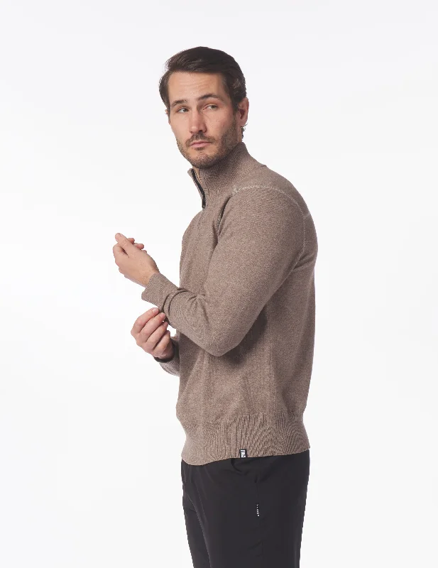 Fantastic Savings Ace 1/4 Zip: Mocha Heather