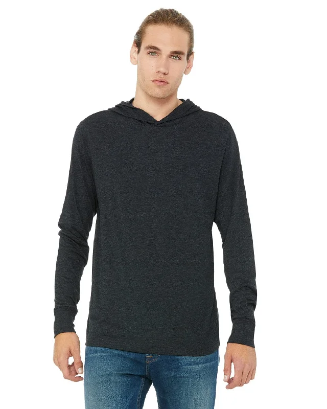 Time-Sensitive Bella+Canvas Unisex Long Sleeve Hoodie | Chrc Blk Triblnd