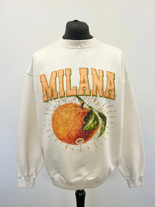 Steal Deal Cream Orange Sweatshirt.