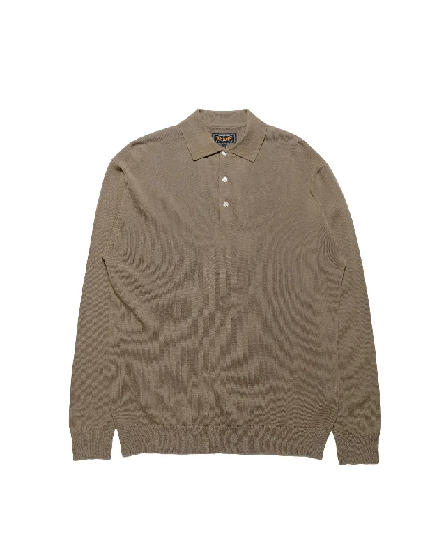 Weekend Discounts to Enjoy Beams Plus Knit Polo 12G Mocha