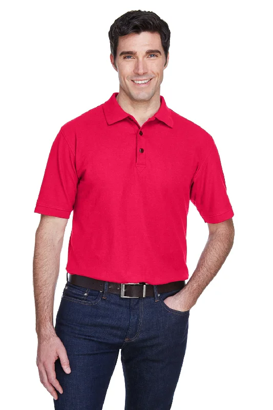 Weekend Shopping Made Better UltraClub Mens Whisper Short Sleeve Polo Shirt - Red - Closeout Weekend Shopping Made Better UltraClub Mens Whisper Short Sleeve Polo Shirt - Red - Closeout