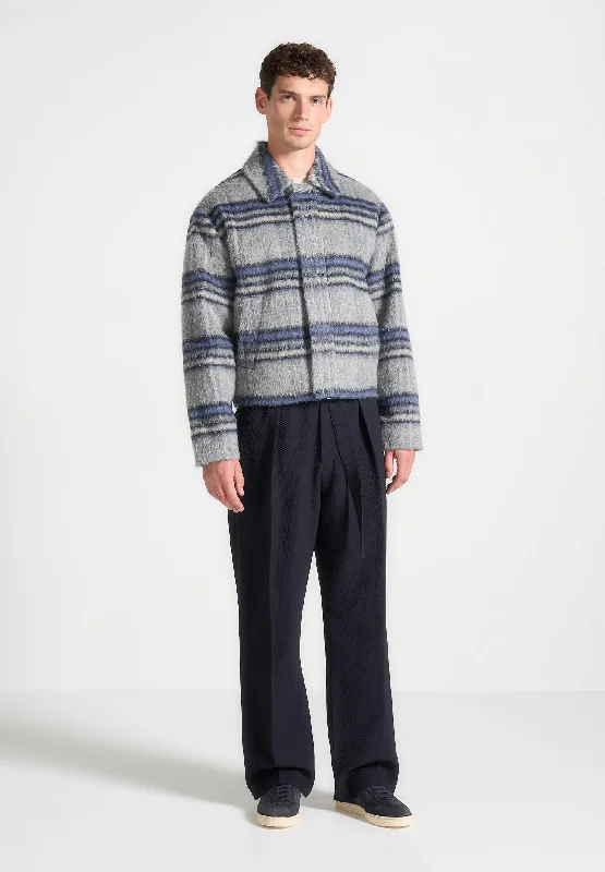 Markdowns Brushed Checked Jacket - Navy