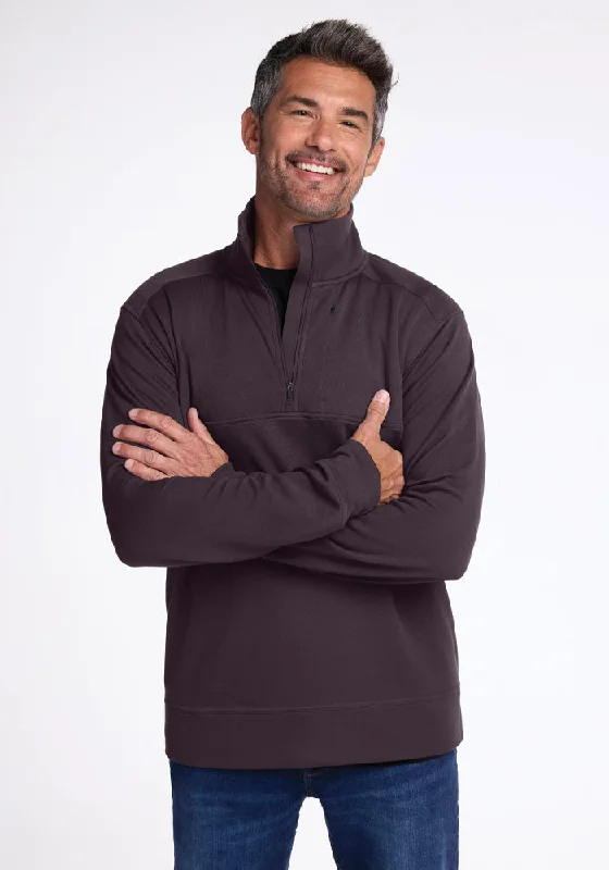 Weekend Deals That Please Mason 1/4 Zip - Chocolate Plum