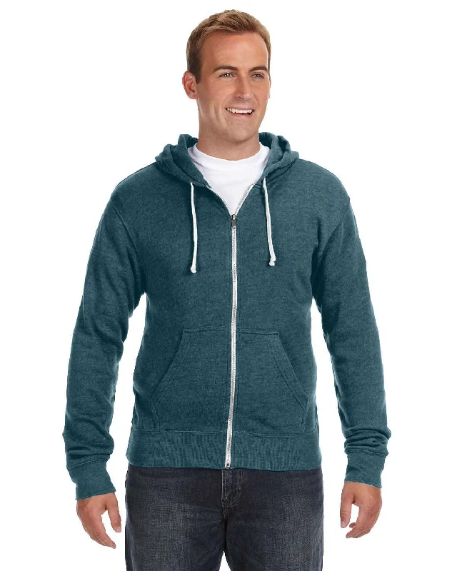 Deal Mania J America Triblend Full-Zip Fleece Hoodie | Navy Triblend