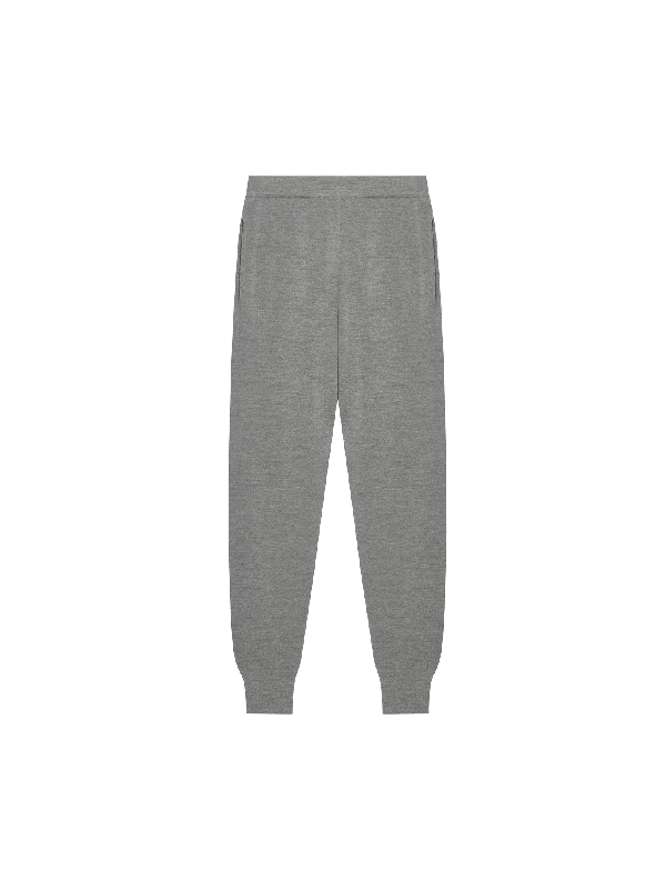Take Advantage Mens Regenerative Merino Wool Track Pants—grey marl