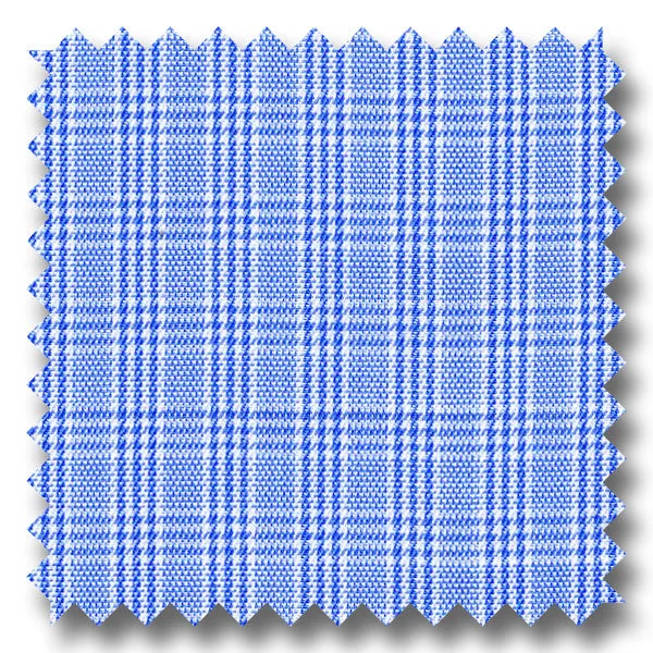 Flash Deals Blue Check 200 2Ply Broadcloth - Custom Dress Shirt