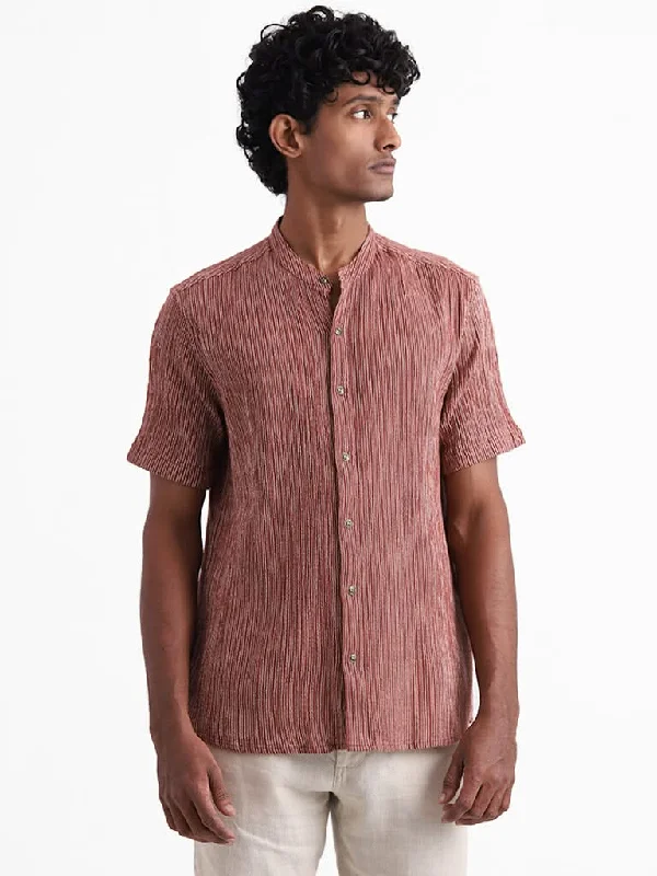 Limited Edition ETA Rust Red Striped Relaxed-Fit Shirt