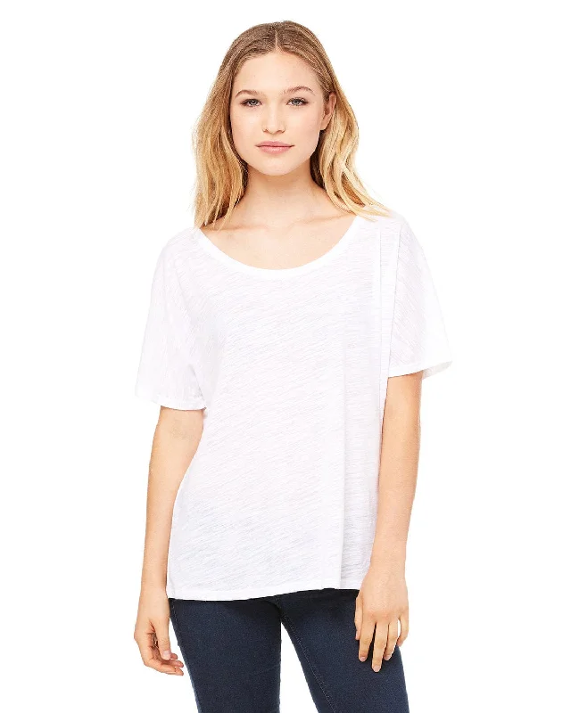 Time-Limited Offer Bella+Canvas Ladies Slouchy T-Shirt | White Slub
