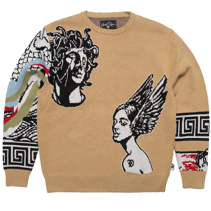 Year-End Sale F405 Paradise Lost Knit Sweater - Khaki