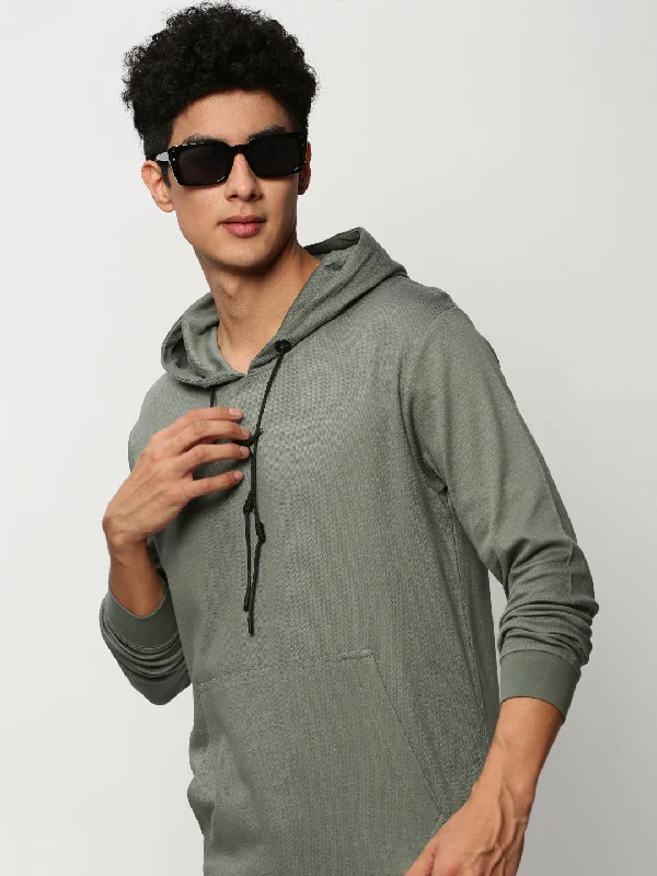 Today's Deal Men Grey Solid Casual Sweatshirts