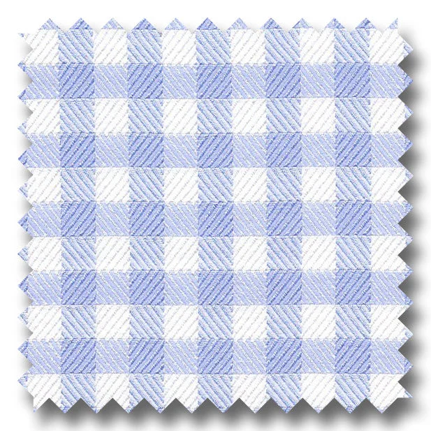 Weekend Special Medium Blue Check 2Ply Twill - Custom Dress Shirt