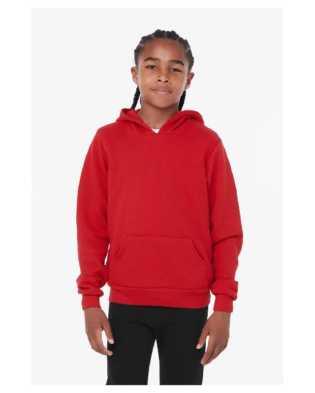 Super Deal Bella+Canvas Youth Sponge Fleece Pullover Hooded Sweatshirt | Red