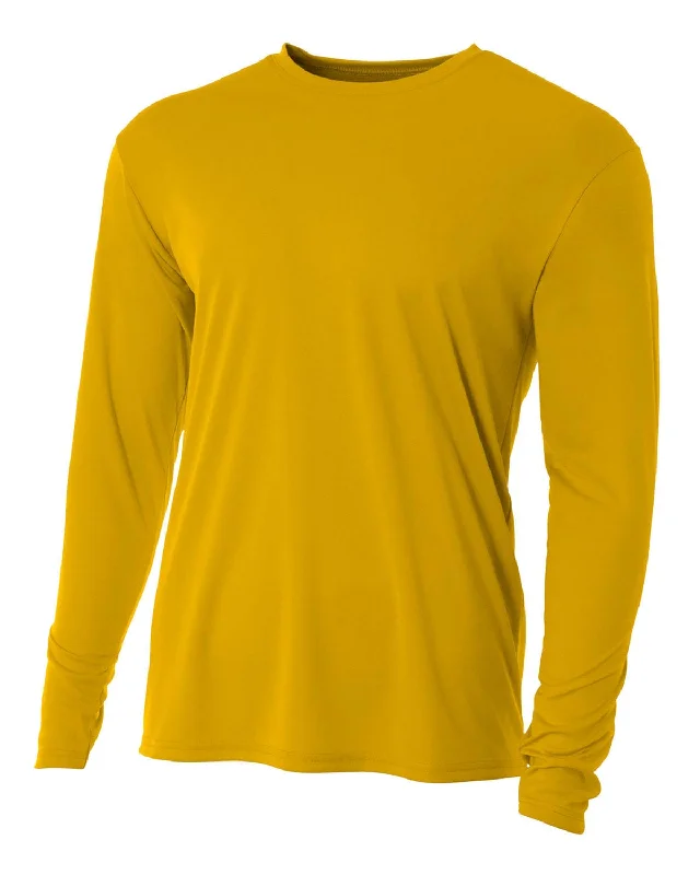 Limited Stock A4 Men's Cooling Performance Long Sleeve T-Shirt | Gold