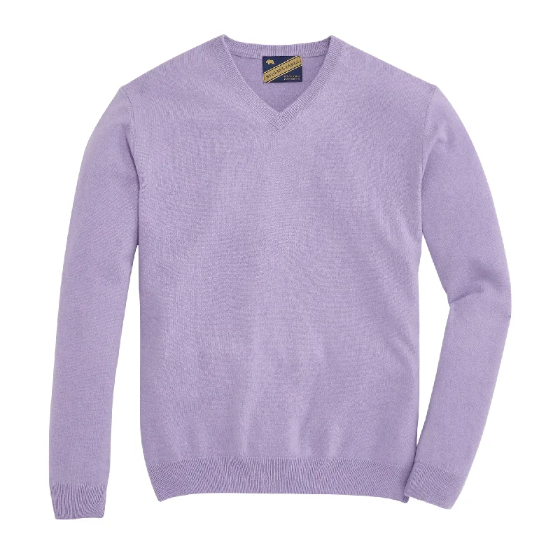 Deep Savings James Cashmere V Neck - Thistle