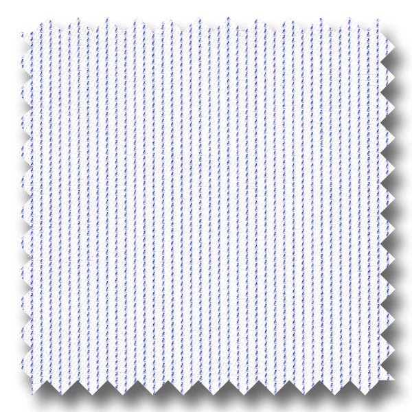 Weekend Specials to Love Blue Pinstripe 200 2Ply Broadcloth - Custom Dress Shirt