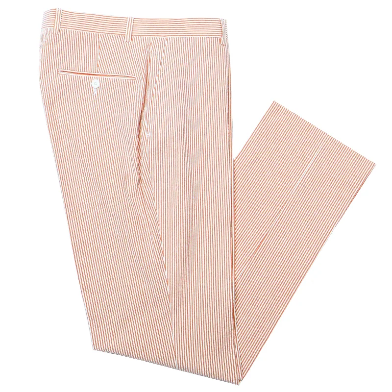 Value Deals Satsuma Orange Seersucker Pant | Seersucker Suit Separates