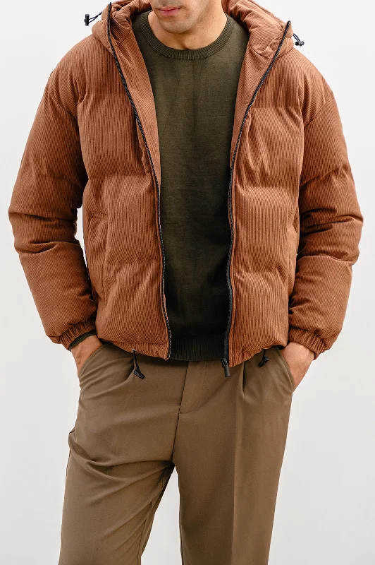 Weekend Discounts You Deserve CORDUROY PUFFER JACKET