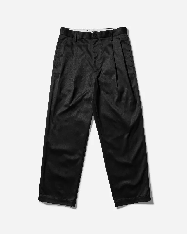 Weekend Steals Await Men's Double Pleated Chino Trousers Black