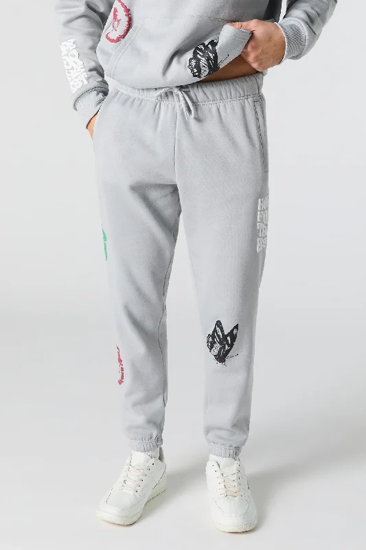 Overstock Hope for Best Puff Print Fleece Jogger