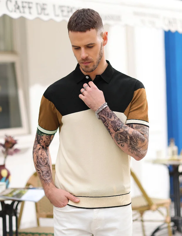 Huge Savings Mens Knitting Stretch Golf Polo Shirts Lightweight Tee Shirts