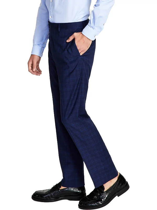 Deep Discounts Mens Slim Fit Plaid Suit Pants