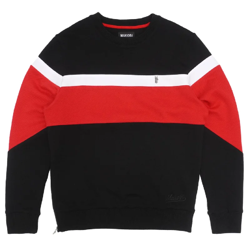 Overstock M4392 Makobi Monogram Sweater - Black/Red