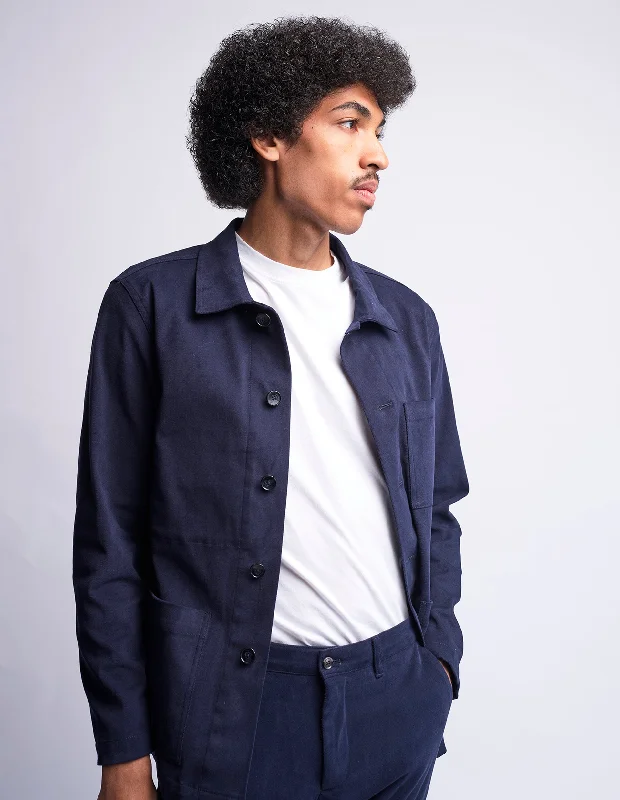 Reduced Prices Navy Cotton Shacket
