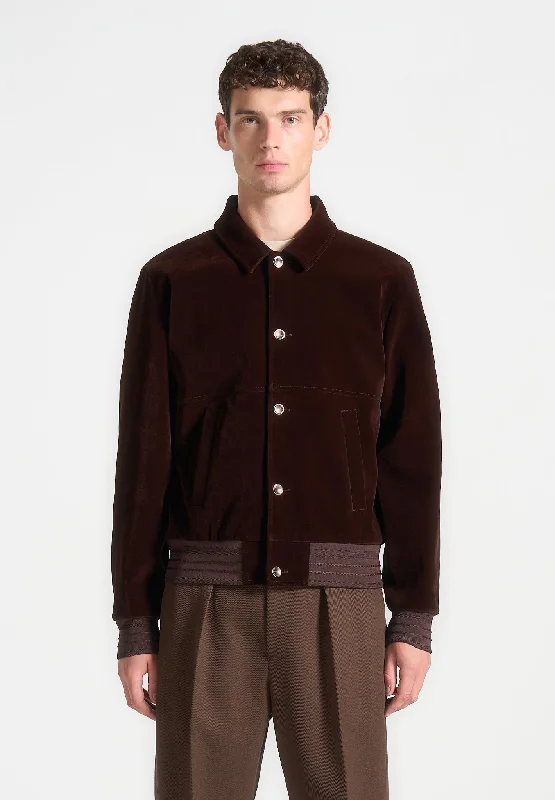 Weekend Special Velvet Trucker Jacket - Brown