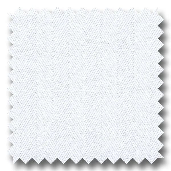 Steals and Deals White 200 2Ply Herringbone - Custom Dress Shirt