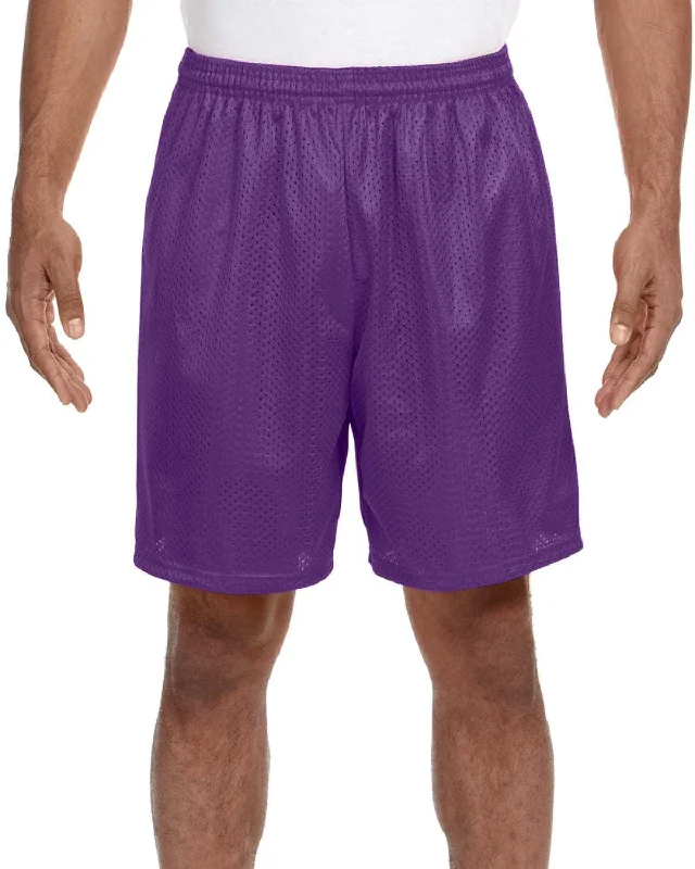 Super Deal A4 Adult Seven Inch Inseam Mesh Shorts | Purple