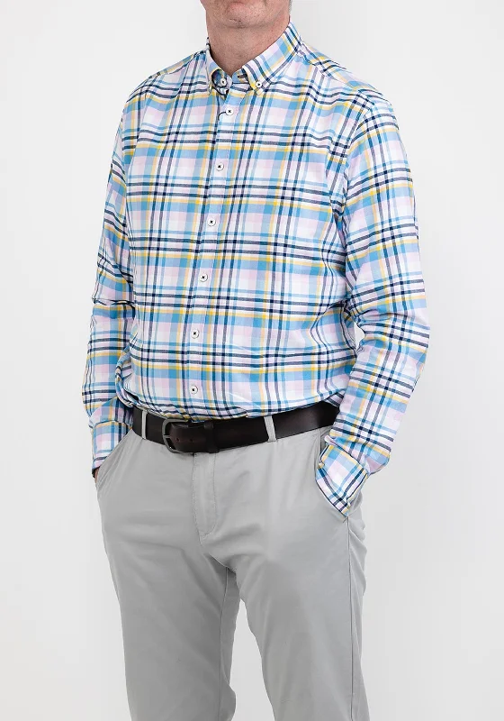 Special Price Bugatti 9350 Check Shirt, Pink & Yellow Multi