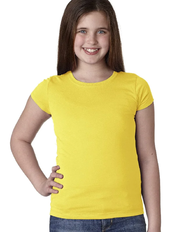 Weekend Deals to Make You Happy Next Level Girls Princess Tee | Vibrant Yellow