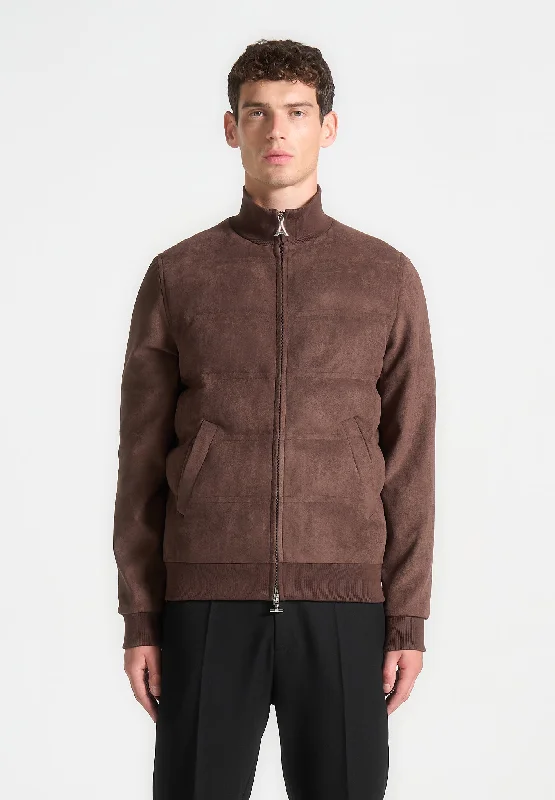 Weekend Bargains to Cherish Suede Padded Jacket - Brown