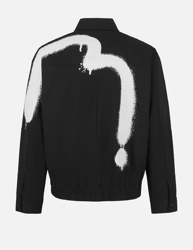 Weekend Deals to Brighten Your Day Graffiti Daicock Print Boxy Fit Zip Up Jacket