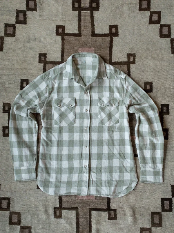 Customer Appreciation Sale Washed Flannel Pearlsnap Shirt - Sage/Cream Buffalo Plaid Customer Appreciation Sale Washed Flannel Pearlsnap Shirt - Sage/Cream Buffalo Plaid