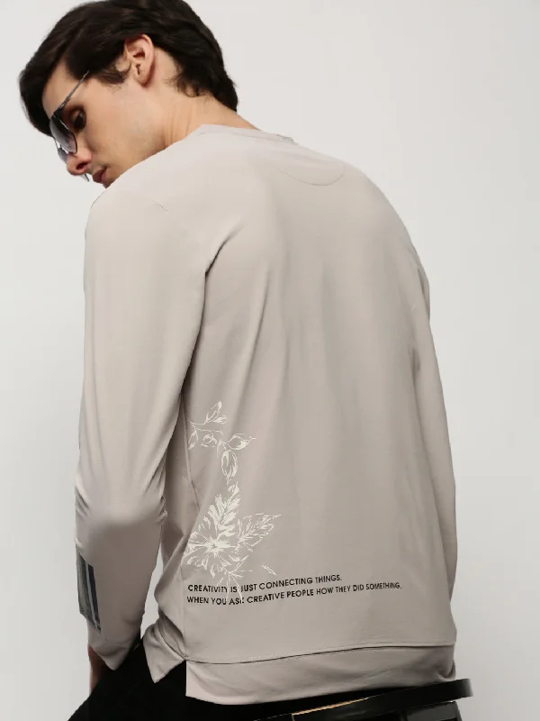Weekend Savings Bonanza Men Grey Graphics Casual Sweatshirts