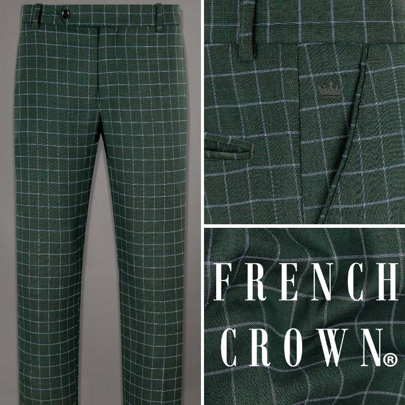 Weekend Specials to Relish Cable Green Windowpane Wool Rich Pant