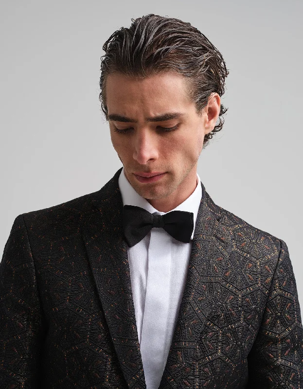 Fantastic Offers The Black & Gold Jacquard Dinner Jacket GOLD