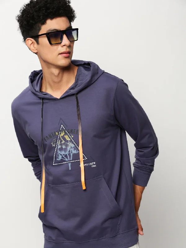 Lowest Rates Men Purple Graphics Casual Sweatshirts