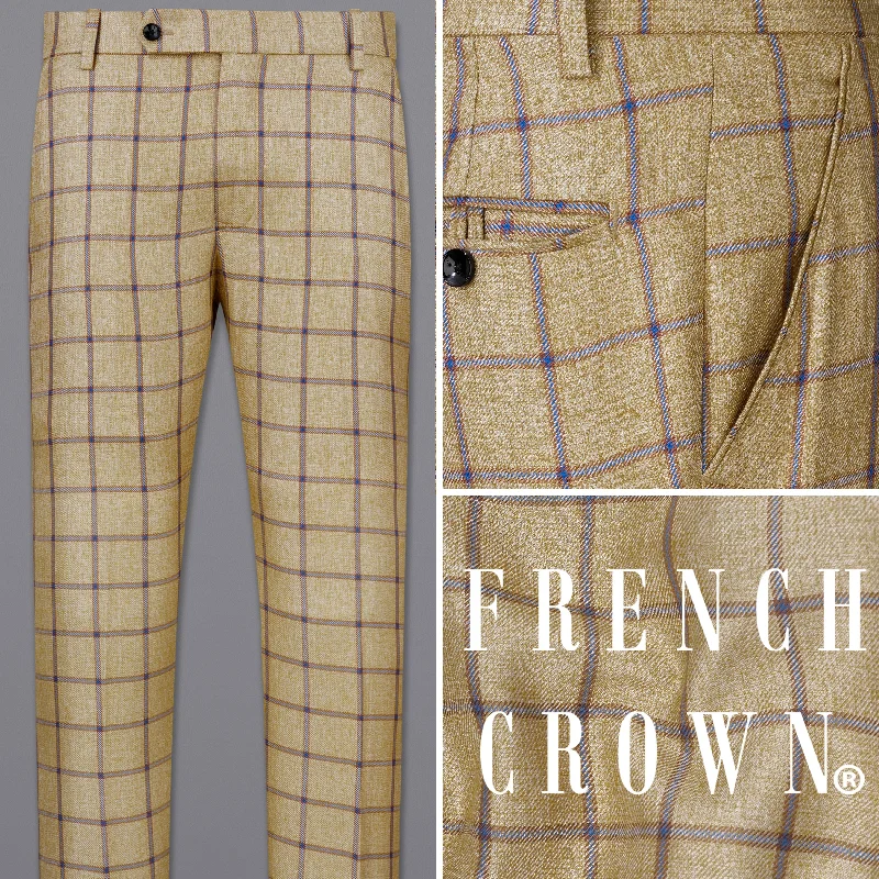 Factory Direct Sale Mongoose Brown with Dianne Blue Windowpane Pant