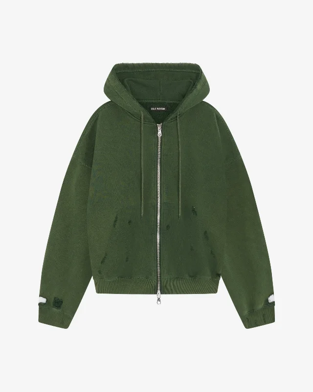 Don't Wait DISTRESSED ZIPPED HOODIE